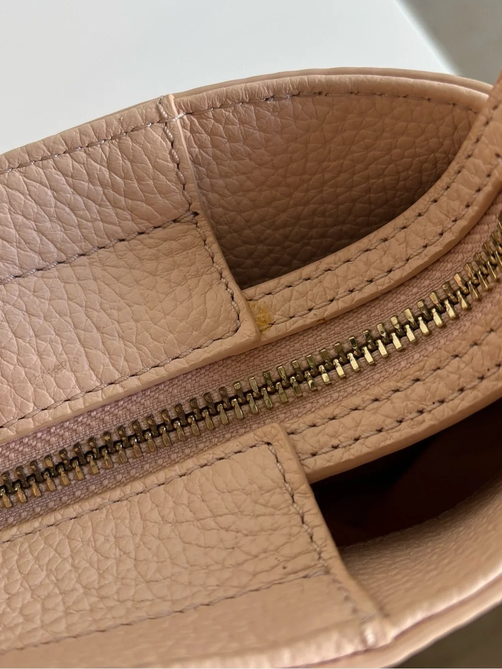 Tory Burch Blush Leather Mules with Gold Zipper Detail